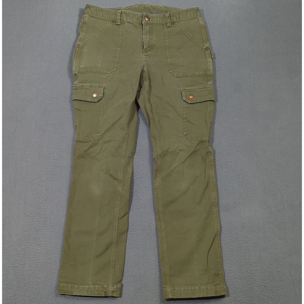 Duluth Trading Pants Women's 6x31 Fits 30x28 Green Flex Fire Hose Slim Leg Cargo